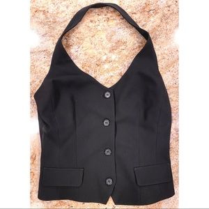 Cache Black Halter Neck Vest Blazer - size 8